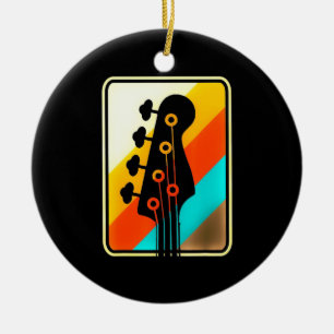 Xmas Gift Retro Vintage Guitar Player Ceramic Tree Decoration