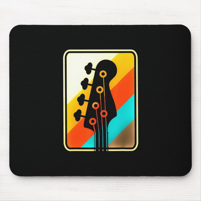 Xmas Gift | Retro Vintage Guitar Player Mouse Pad (Front)