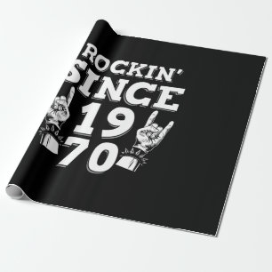 Xmas Gift Rockin Since 1970 Wrapping Paper