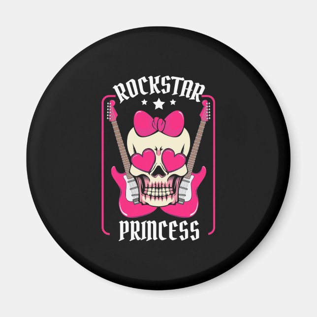 Xmas Gift | Rockstar Princess Skull Magnet (Front)