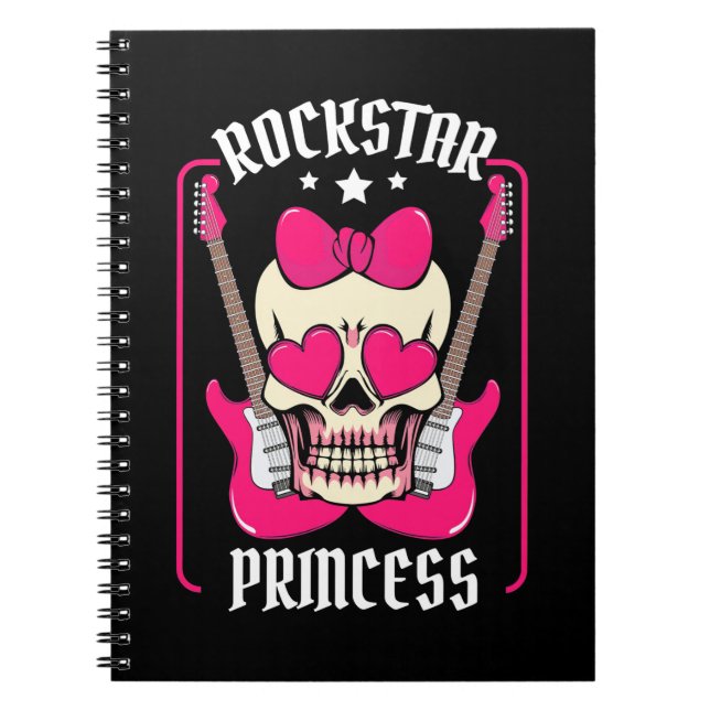 Xmas Gift | Rockstar Princess Skull Notebook (Front)