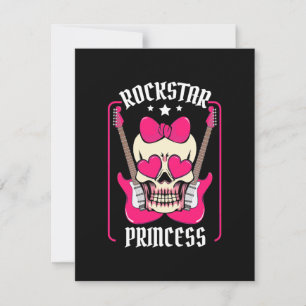 Xmas Gift   Rockstar Princess Skull Thank You Card