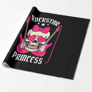 Xmas Gift   Rockstar Princess Skull Wrapping Paper