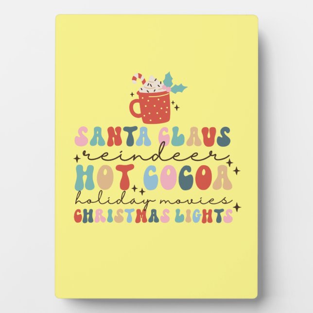 Xmas Gift Santa Claus Christmas Lights Plaque (Front)