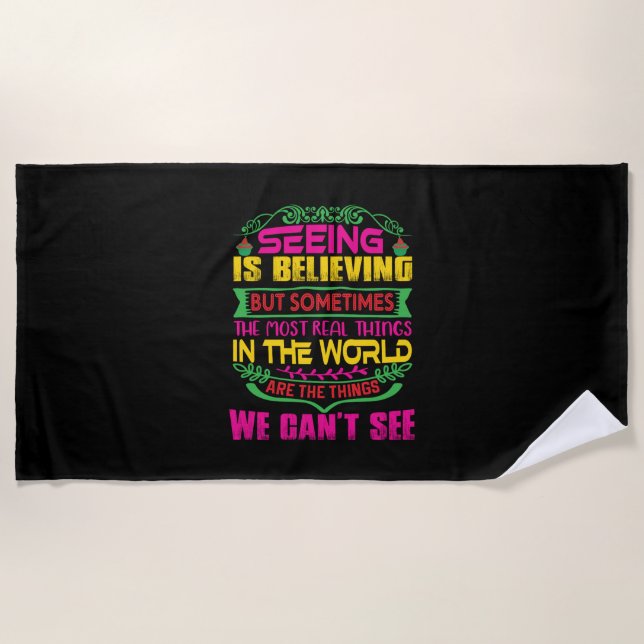 Xmas Gift Seeing Is Believing Beach Towel (Front)