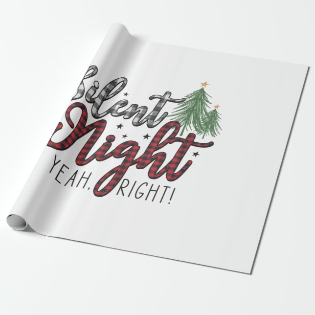 Xmas Gift Silent Night Yeah Wrapping Paper (Unrolled)