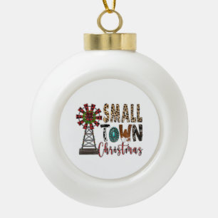 Xmas Gift Small Town Christmas Ceramic Ball Christmas Ornament