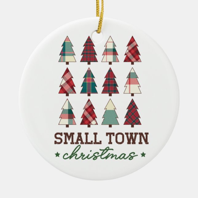 Xmas Gift Small Town Christmas Ceramic Tree Decoration (Front)