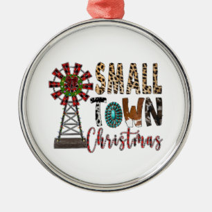 Xmas Gift Small Town Christmas Metal Tree Decoration