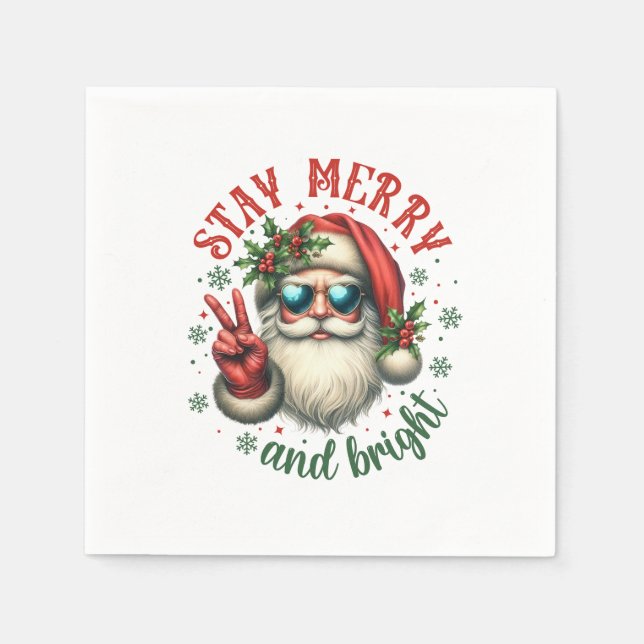 Xmas Gift Stay Merry Napkin (Front)