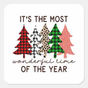 Xmas Gift The Most Wonderful Time Of The Year Square Sticker