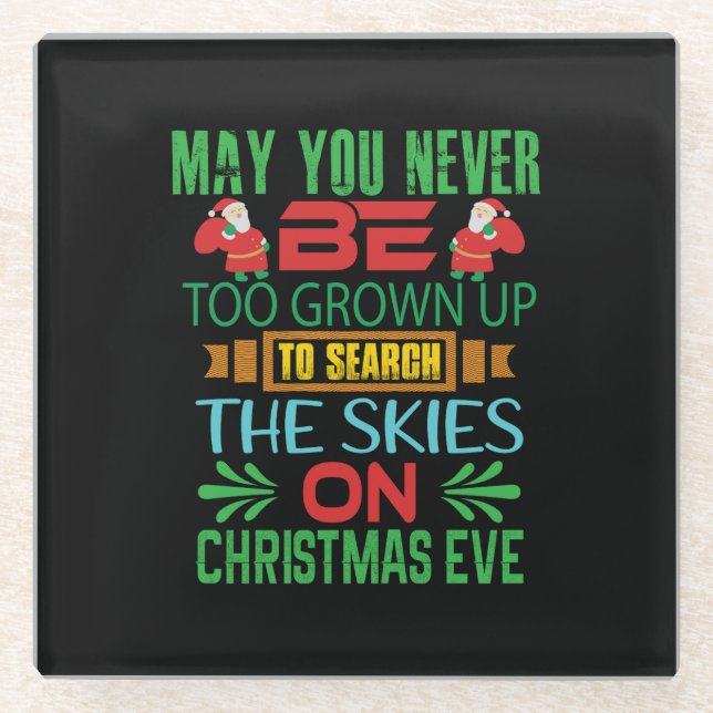 Xmas Gift The Skies On Christmas Eve Glass Coaster (Front)