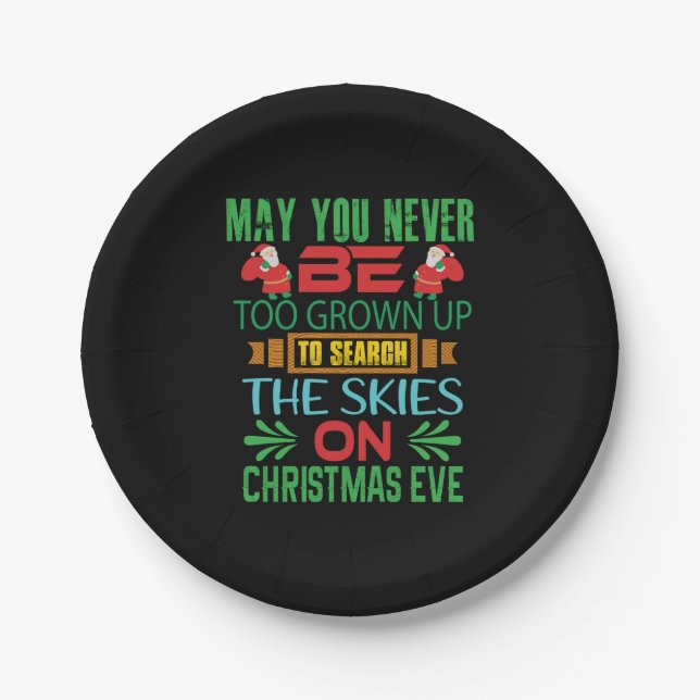 Xmas Gift The Skies On Christmas Eve Paper Plate (Front)