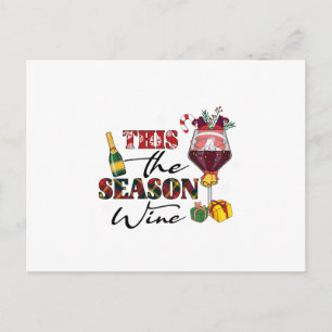 Xmas Gift This The Season Wine Postcard