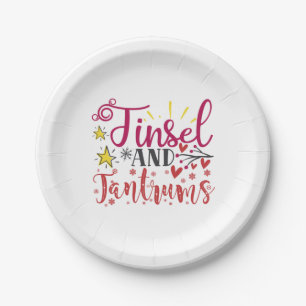 Xmas Gift Tinsel And Tantrums Paper Plate