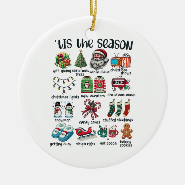 Xmas Gift Tis The Season Ceramic Tree Decoration (Front)