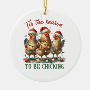 Xmas Gift To Be Chicking Ceramic Tree Decoration