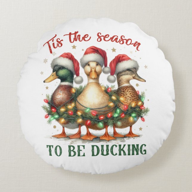 Xmas Gift To be Ducking Round Cushion (Front)