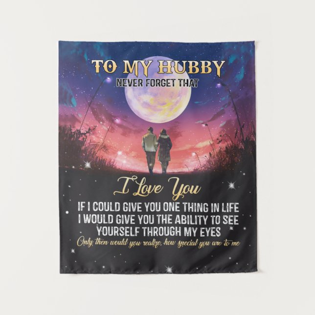 Xmas Gift | To My Hubby I Love You Tapestry (Front)