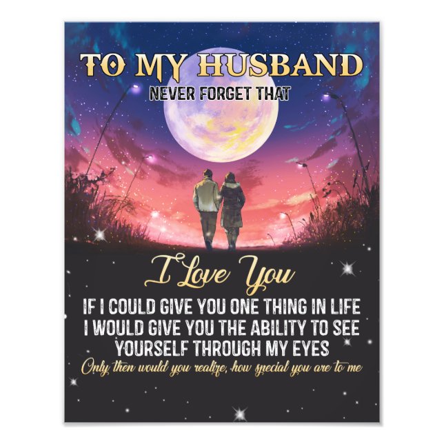 Xmas Gift | To My Husband I Love You Photo Print (Front)