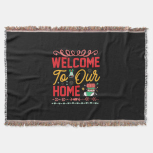 Xmas Gift Welcome to Our Home Throw Blanket