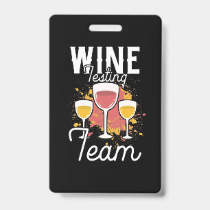 Xmas Gift Wine Testing Team ID Badge