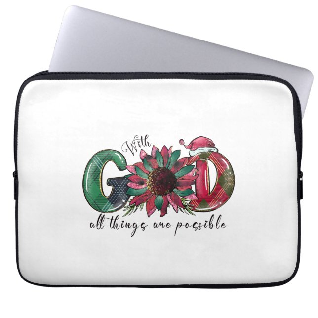 Xmas Gift With God All Things Are Possible Laptop Sleeve (Front)