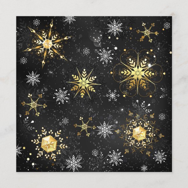 Xmas Golden Snowflakes on Black Background Programme (Front)