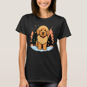 Xmas Goldendoodle Santa on Christmas Golden Doodle T-Shirt