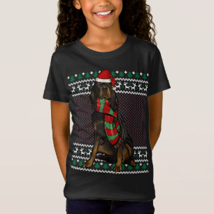 Xmas Gordon Setter Dog Santa Hat Ugly Christmas T-Shirt