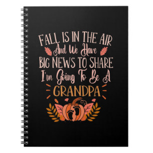Xmas Grandpa To Be Fall Pregnancy Announcement Notebook