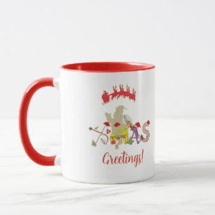 Xmas Greetings Red Mugs