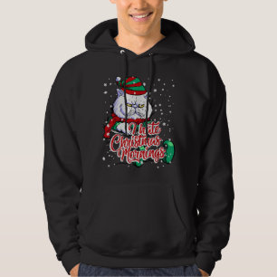 Xmas grumpy kitten cat elf hate morning Christmas Hoodie