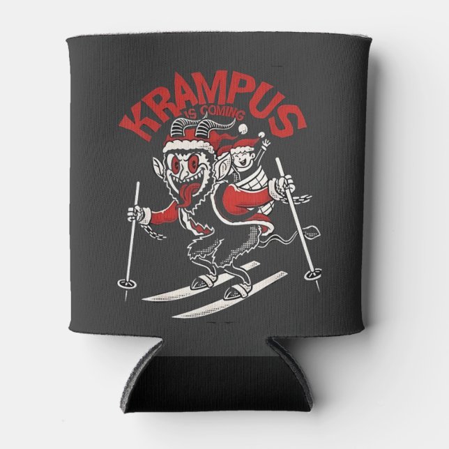 Xmas Gruss Vom Krampus Christmas Devil  Can Cooler (Front)