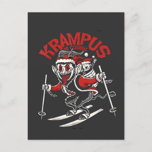 Xmas Gruss Vom Krampus Christmas Devil Invitation Postcard