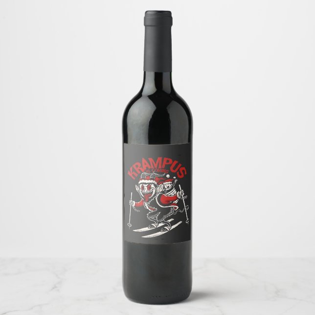 Xmas Gruss Vom Krampus Christmas Devil  Wine Label (Front)