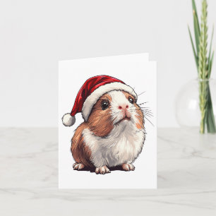 Xmas Guinea Pig Lovers Christmas Pajama Guinea Pig Card
