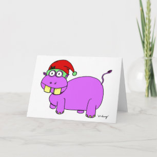 Xmas Hippo Christmas Card