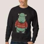 Xmas Hippo Santa on Christmas Hippopotamus Sweatshirt<br><div class="desc">Xmas Hippo Santa on Christmas Hippopotamus</div>