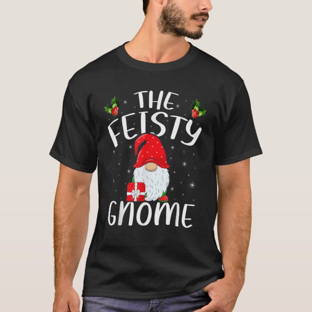 Xmas Holiday Family Matching The Feisty Gnome Chri T-Shirt (Front)