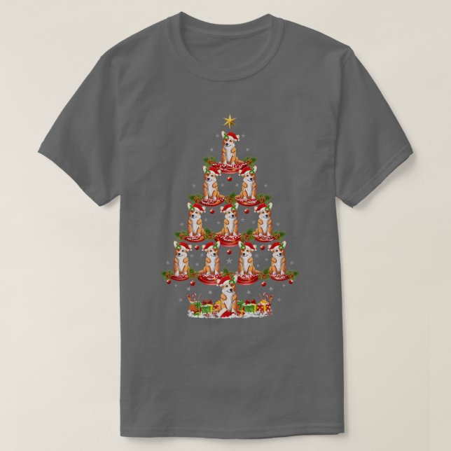 Xmas Holiday Funny Santa Corgi Dog Christmas Tree1 T-Shirt (Design Front)