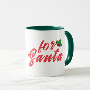 Xmas Holiday Gift Mug, Festive Red and Green Holly Mug