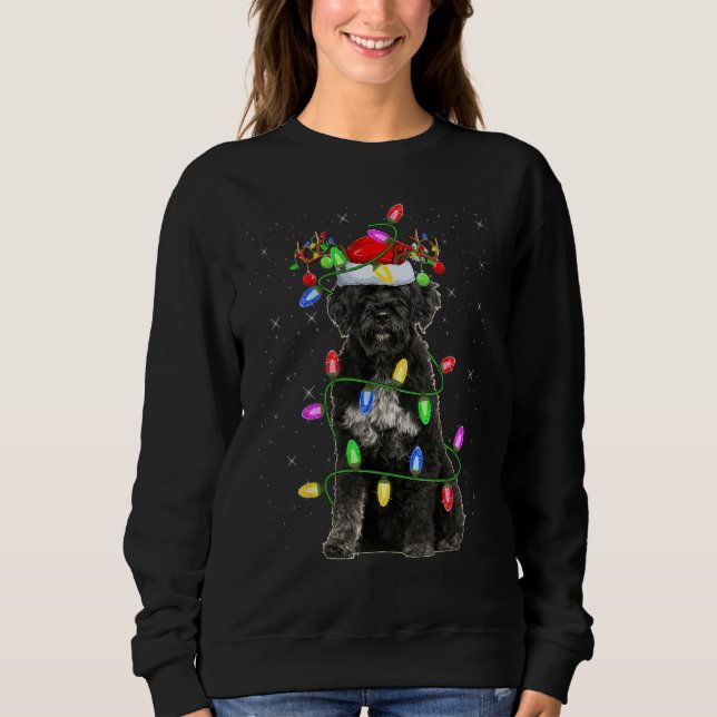 Xmas Holiday Lighting Santa Portuguese Water Dog C Sweatshirt (Front)