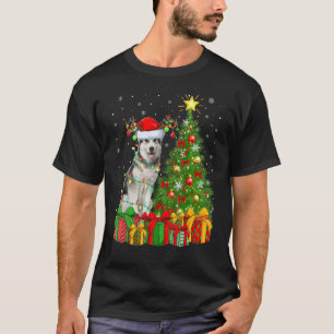 Xmas Holiday Lights Santa Alaskan Malamute Dog Chr T-Shirt