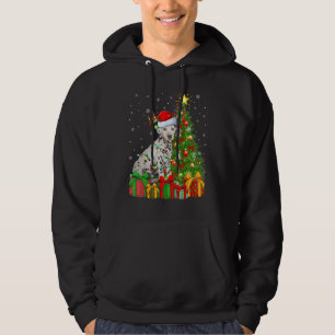 Xmas Holiday Lights Santa Dalmatian Dog Christmas Hoodie