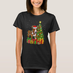 Xmas Holiday Lights Santa Rat Terrier Dog Christma T-Shirt