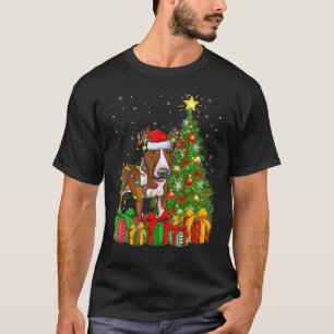 Xmas Holiday Lights Santa Rat Terrier Dog Christma T-Shirt