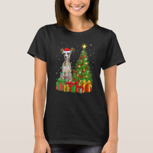 Xmas Holiday Lights Santa Whippet Dog Christmas Tr T-Shirt