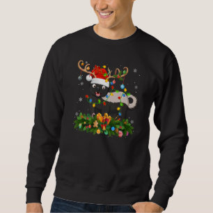 Xmas Holiday Reindeer Hat Santa Badger Christmas   Sweatshirt