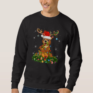 Xmas Holiday Reindeer Hat Santa Bear Christmas   Sweatshirt